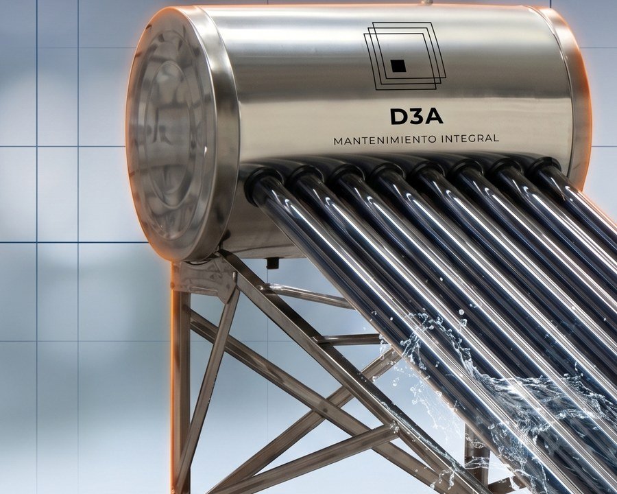 Calentador solar de tubos al vacío instalado por D3A